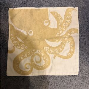 Octopus Embroidered Throw Pillow Cover